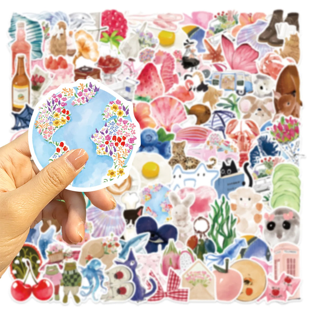 Watercolour Graffiti Stickers