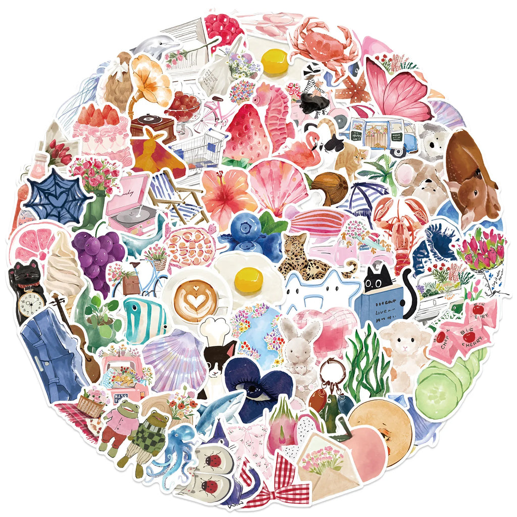 Watercolour Graffiti Stickers