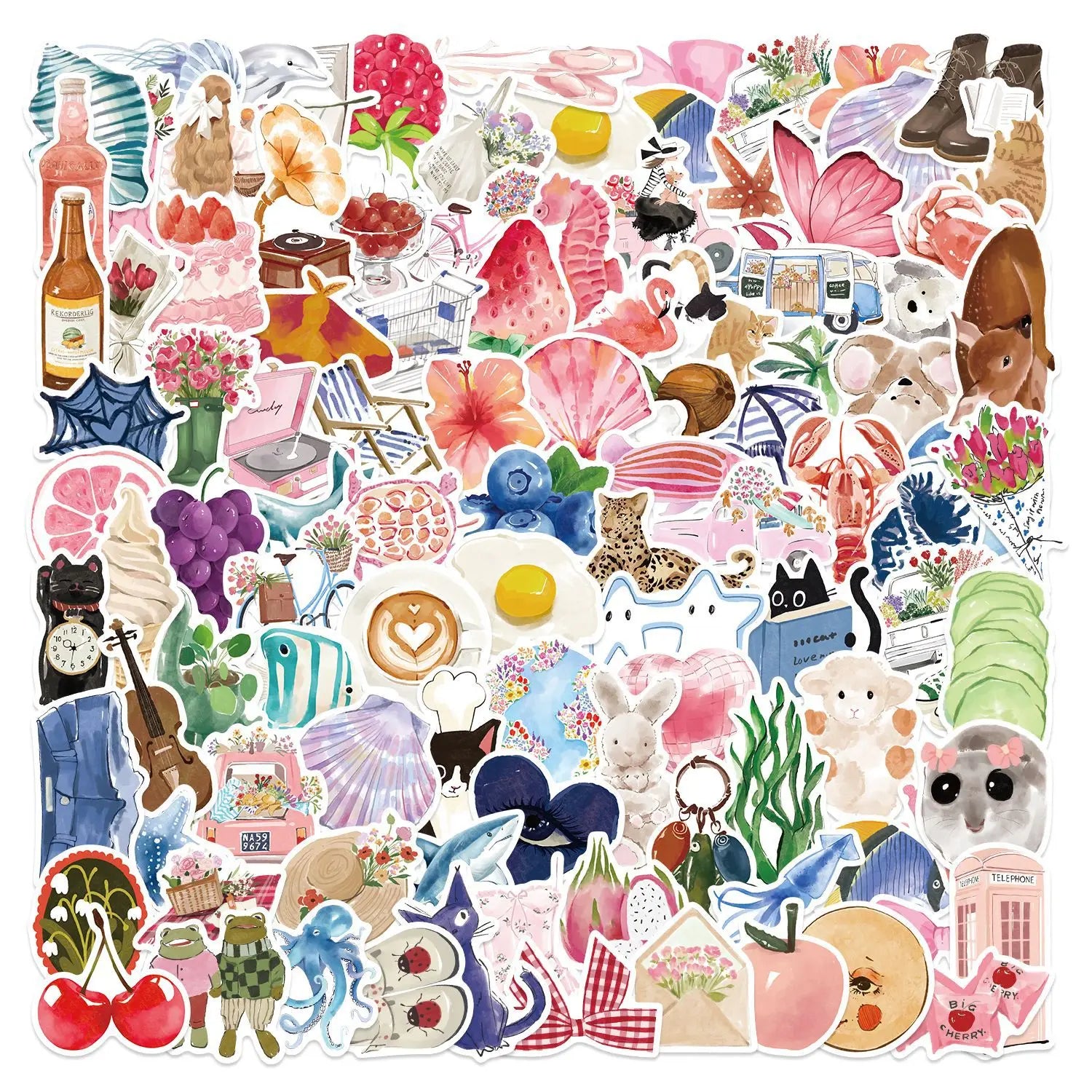 Watercolour Graffiti Stickers